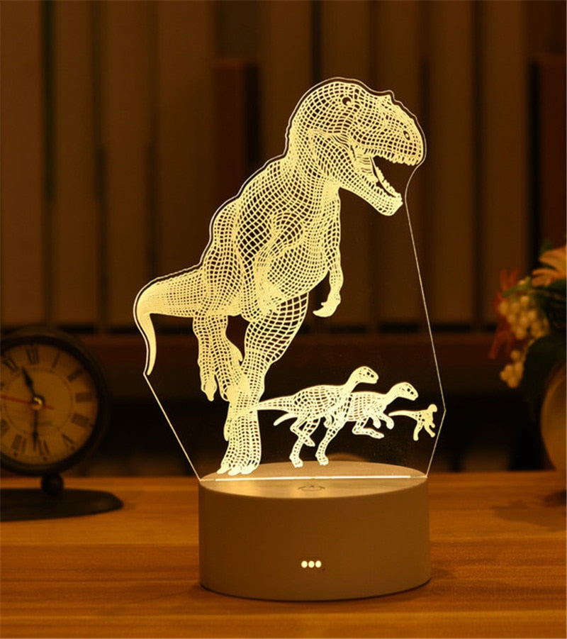 3D LED-Nachtlicht - 3D-Warmlichtlampe in verschiedenen Figuren