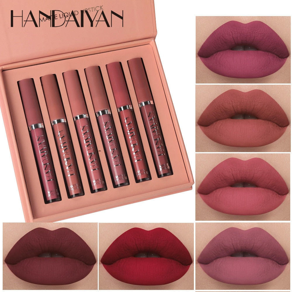 High Fixation Liquid Lipstick - Premium 6-Stucks Matte Lipstick Set